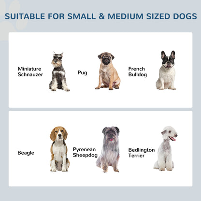 PawHut Raised Dog Feeding Bowls with Stand, Stainless Steel for Small and Medium Dog, 58L x 31W x 25H cm - Grey