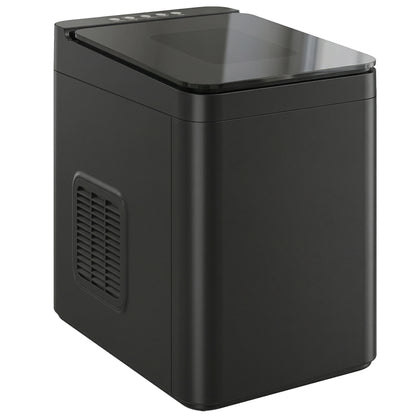 Countertop Ice Maker Machine – 9 Cubes in 7 Mins, 12kg/24hr, 1.5L Tank, Touchscreen, Self-Cleaning, 2 Bullet Sizes, Quiet 46dB – Black