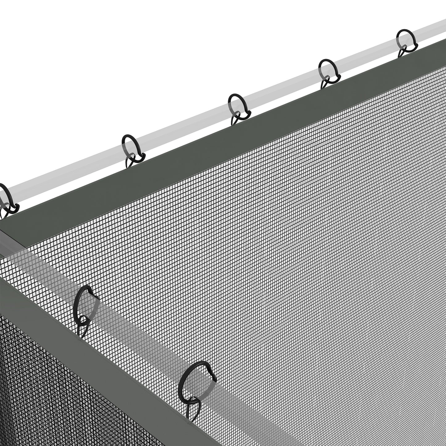 Outsunny 352 x 207cm Universal Replacement Mesh Sidewall Netting for Patio Gazebos and Canopy Tents, (Sidewall Only) Dark Grey