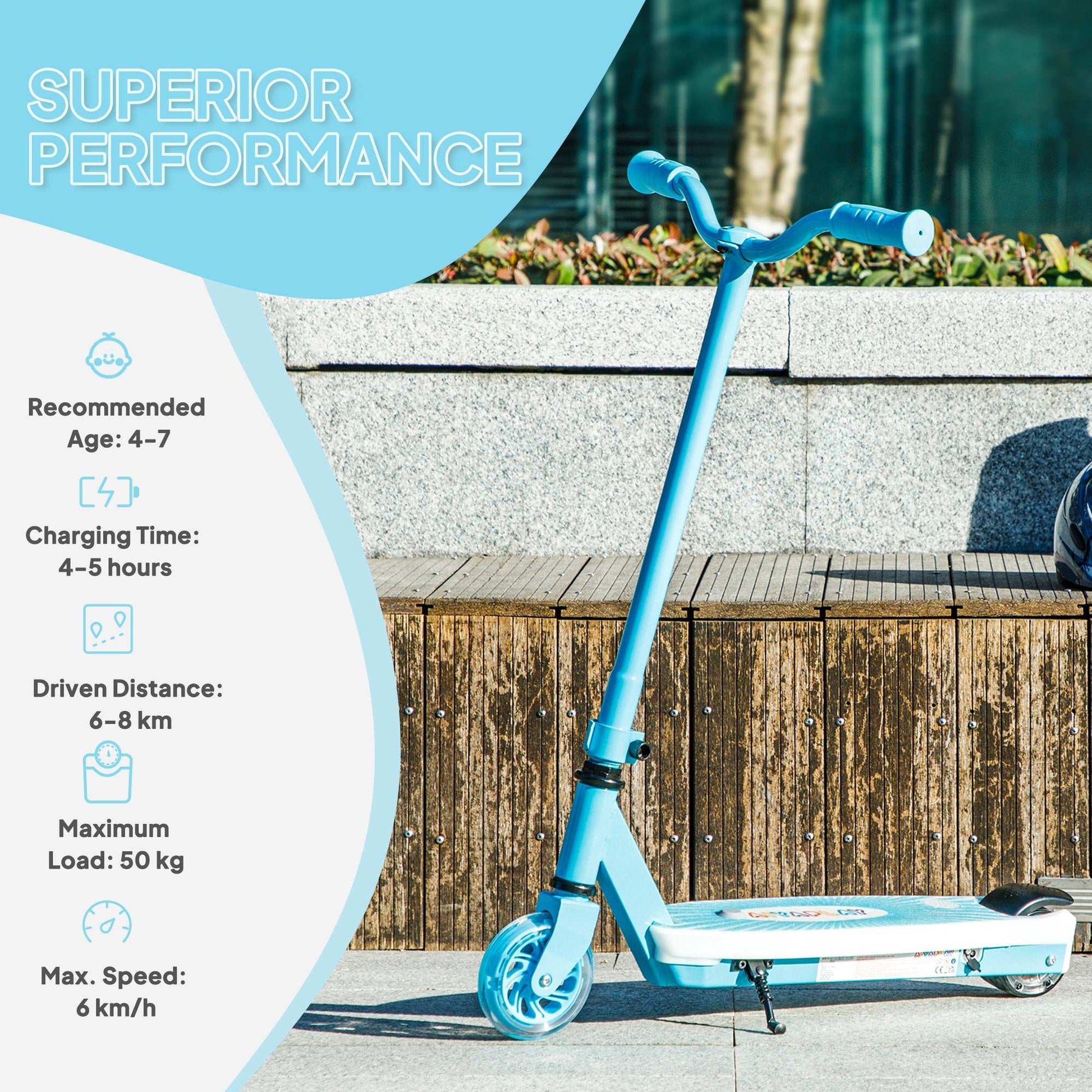 Electric Scooter for Kids Ages 4-7, with Auxiliary Rear Wheels, Flashing LED Light and Electric Brake, Kids Electric Scooter for Boys Girls