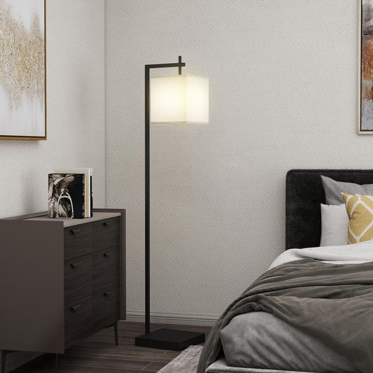 Floor Lamp for Living Room, 66" Modern Tall Standing Lamp with Adjustable Colour Temperatures & 10 Brightness Levels, Remote Control and Foot Switch 9W LED Bulb Included