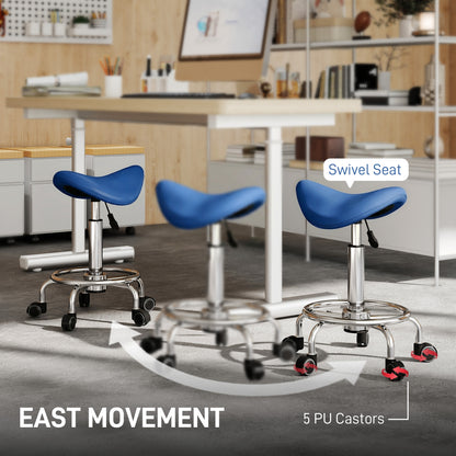 Salon Saddle Stool, Rolling Saddle Chair for Massage, Spa, Clinic, Beauty, Hairdressing and Tattoo