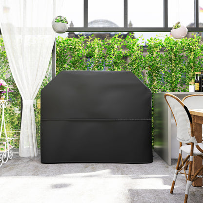Outsunny BBQ Cover for Rectangular Gas Grill, 600D UPF30+ Oxford Fabric Barbecue Cover for Waterproof Protection Rip-Proof, with Windproof Hook and Loop Fasteners