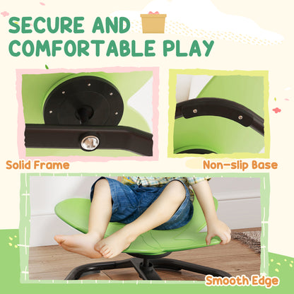 AIYAPLAY Butterfly-Shaped Kids Swivel Chair, Sensory Spinning Chair for Balance and Coordination Training, Green / Blue