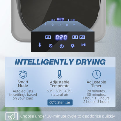 2.5kg Compact Vented Tumble Dryer | Smart Mode | 800W | 6 Timer Modes | 4 Temp Settings | Stainless Steel Drum | Silver