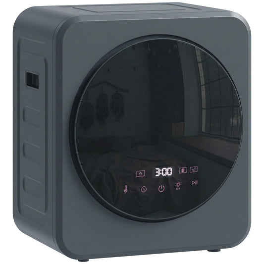 Vented Tumble Dryer, 4kg Front Tumble Dryer with Stainless Steel Tub, 800W Compact Small Space Freestanding Grey
