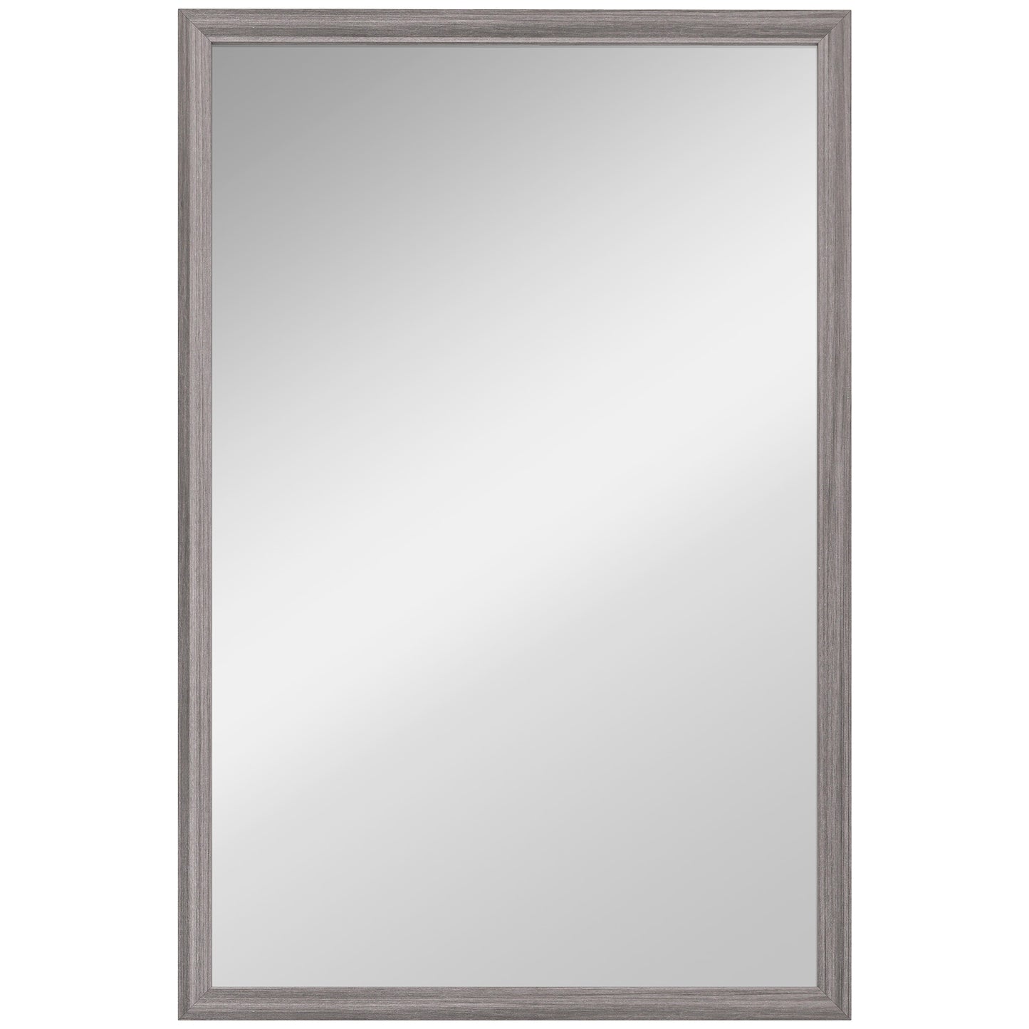 Rectangle Wall Mirror | Grey Wood Effect Frame | 40 x 60 cm
