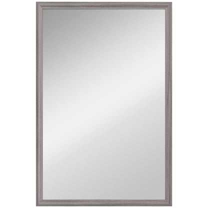 Rectangle Wall Mirror | Grey Wood Effect Frame | 40 x 60 cm