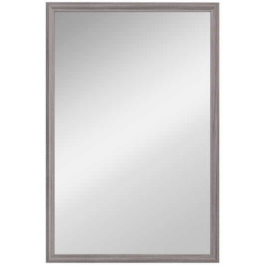 Rectangle Wall Mirror | Grey Wood Effect Frame | 40 x 60 cm