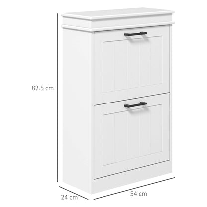 Two-Drawer Minimalistic Shoe Storage Cabinet Cupboard Organiser Holder Rack, for 10 Shoes