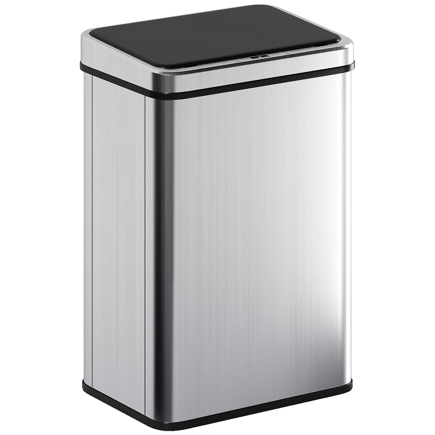 40L Sensor Bin with Quiet Soft-Close Lid, Automatic Touch-less Motion Sensor Kitchen Bin with Fingerprint Resistant Stainless Steel, Silver Tone
