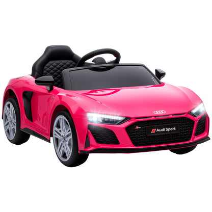 Licensed Audi R8 Spyder 12V Kids Electric Ride-On Car | 2.4G Parent Remote | Dual 12V Motors | Soft Start | Rear Suspension | 2-Point Seatbelt | Music USB Horn | 3-5km/h | 30kg | Ages 3+ | Black / Pink / White