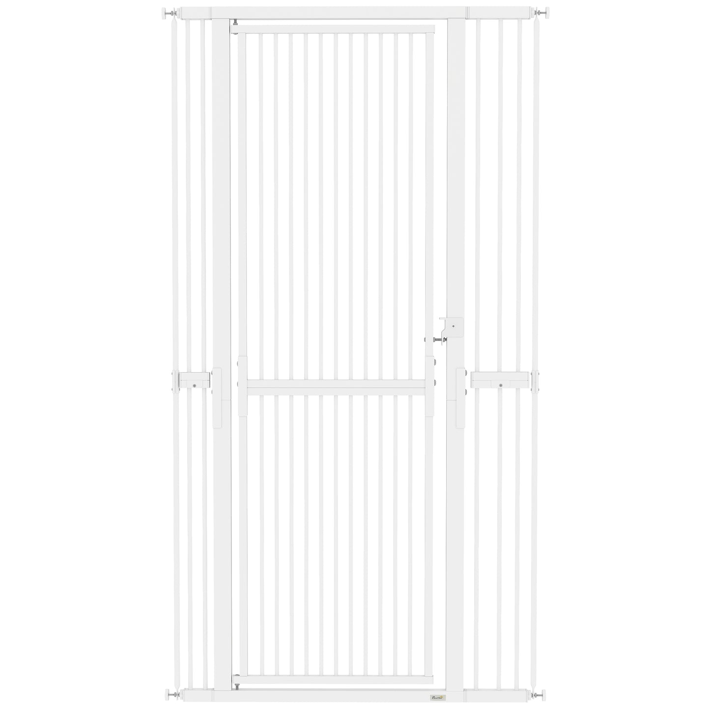 PawHut 180cm Extra Tall Pet Gate with 3.5 cm Narrow Gap, Pressure Mounted No Drilling Cat Gate for Doorways, 76-104cm Width