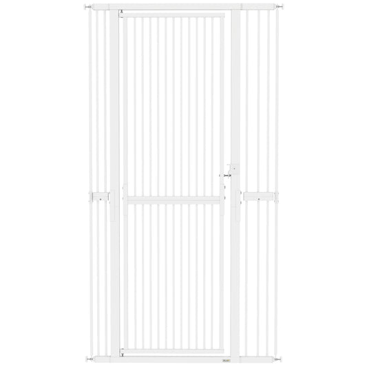 PawHut 180cm Extra Tall Pet Gate with 3.5 cm Narrow Gap, Pressure Mounted No Drilling Cat Gate for Doorways, 76-104cm Width