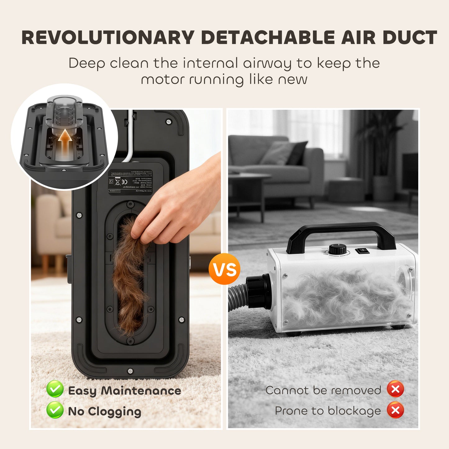 PawHut 5 in 1 Dog Grooming Vacuum & Dryer w/ Clipper, 1.8L Canister, 4 Modes Blow Temperature