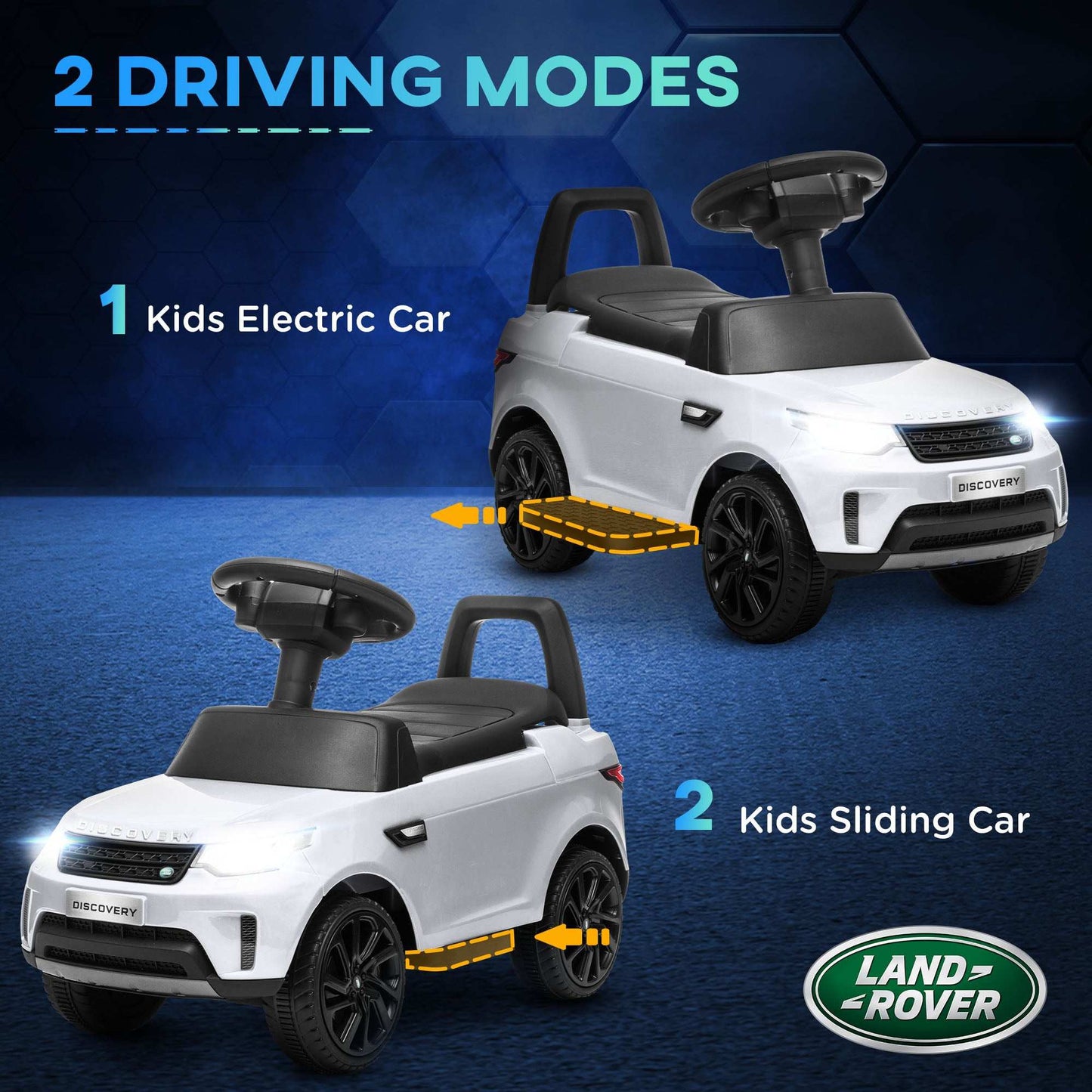 AIYAPLAY 2 in 1 Land Rover Licensed 6V Kids Electric Ride On Car Sliding Car w/ Headlights Music, for 18-60 Months