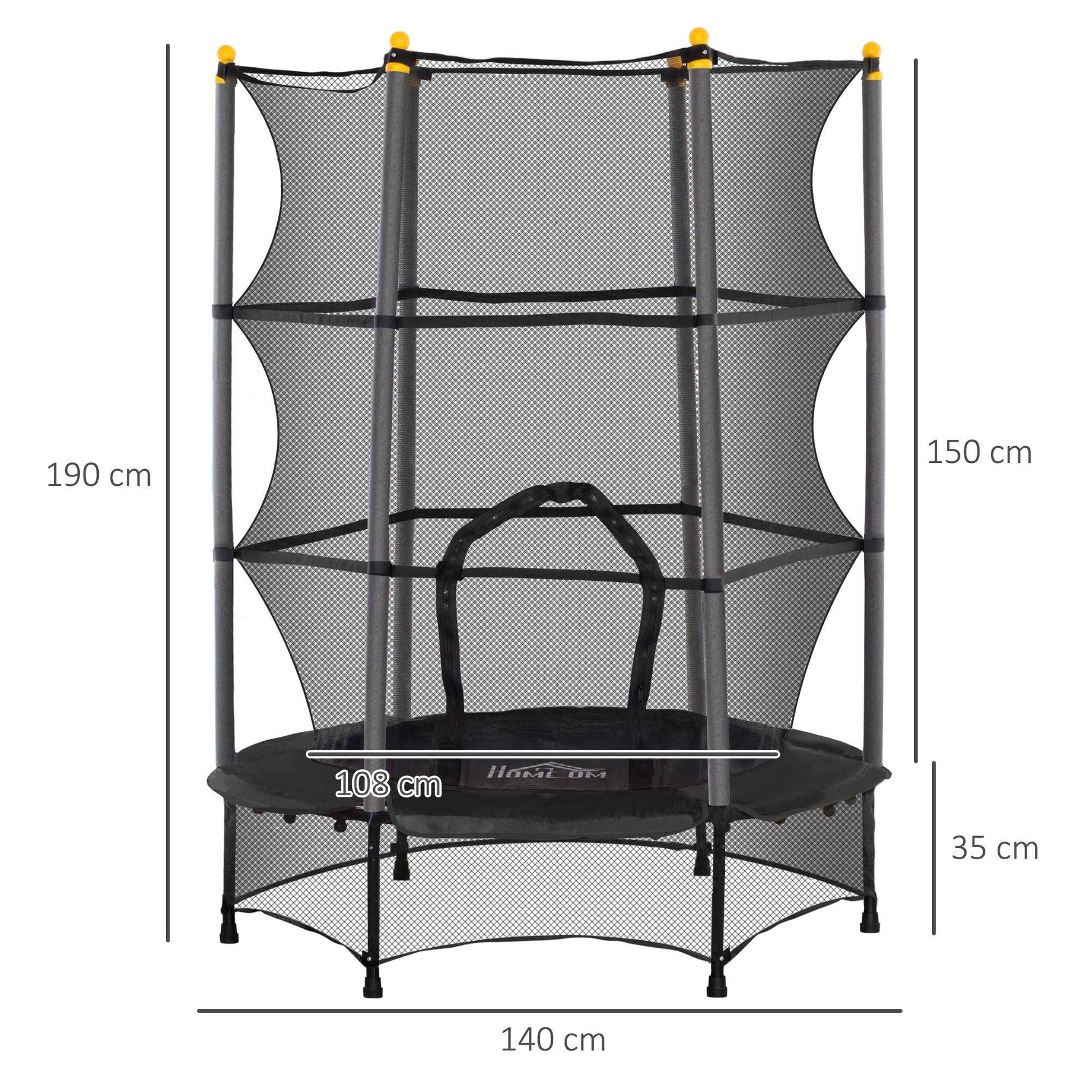 4.6FT/75" Kids Trampoline, Indoor Outdoor Toddler Trampoline, with Safety Enclosure, Springless design - Different Colours