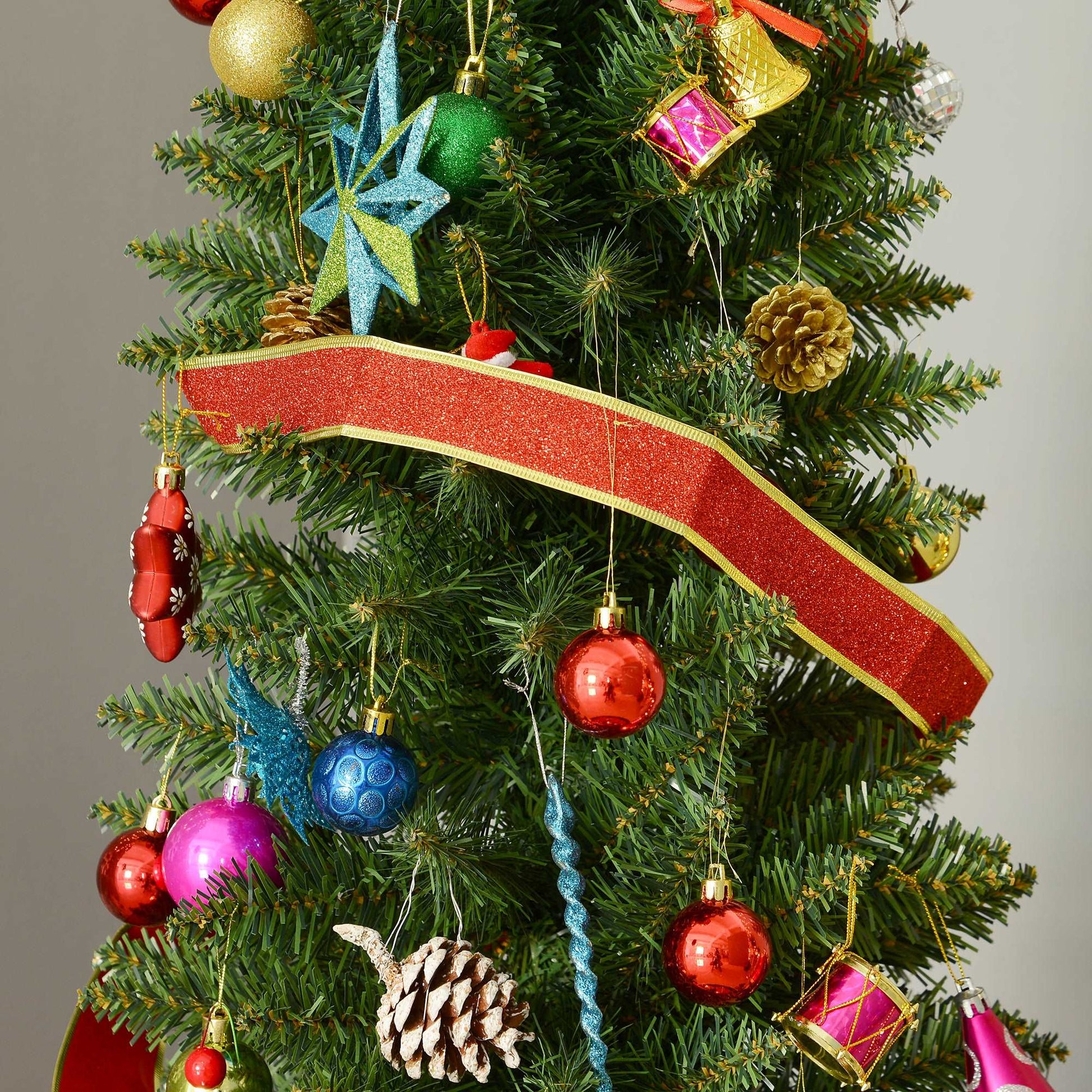 1.5m Artificial Christmas Pine Tree With Plastic Stand-Green