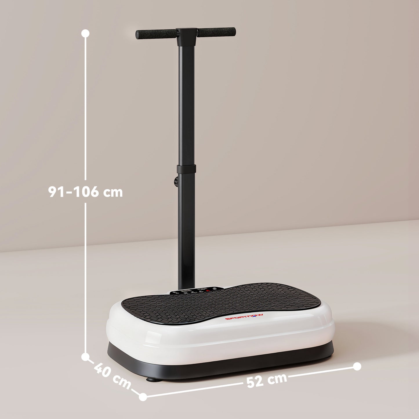 SPORTNOW Vibration Plate Exercise Machine, Quiet Vibrating Plate for Weight Loss and Lymphatic Drainage with Adjustable & Removable Handle, Remote Control, Auto or Manual Speeds