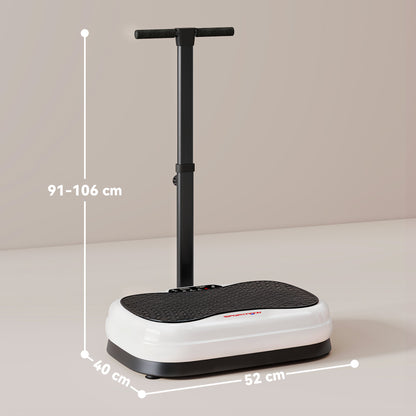 SPORTNOW Vibration Plate Exercise Machine, Quiet Vibrating Plate for Weight Loss and Lymphatic Drainage with Adjustable & Removable Handle, Remote Control, Auto or Manual Speeds