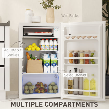 91L Freestanding Under-Counter Fridge Freezer with Lock - White