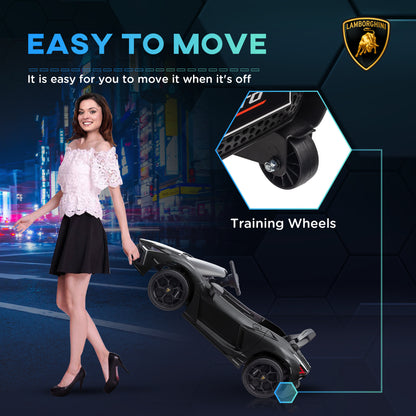 Lamborghini Revuelto Licensed 12V Ride on Car w/ Butterfly Doors Training Wheels, Suspension, Remote Control Black