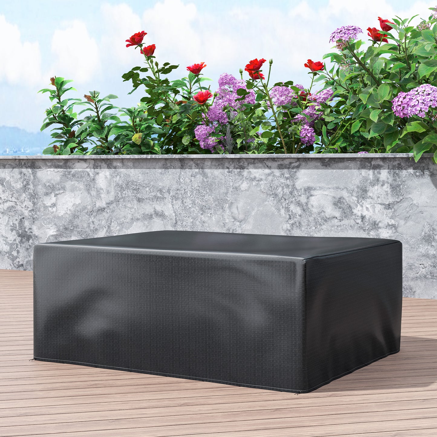 Outsunny Garden Furniture Cover, Waterproof Anti-UV Large Protective Patio Set Covers, 235 x 190 x 90cm, Black