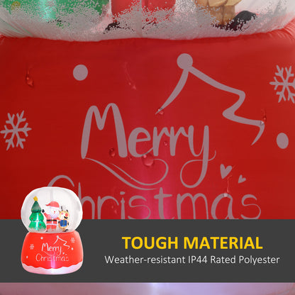 Outsunny 5.5FT Christmas Inflatable Crystal Ball with Santa Claus, Reindeer Decoration, Blow Up Crystal Ball with LED Lights for Indoor, Outdoor