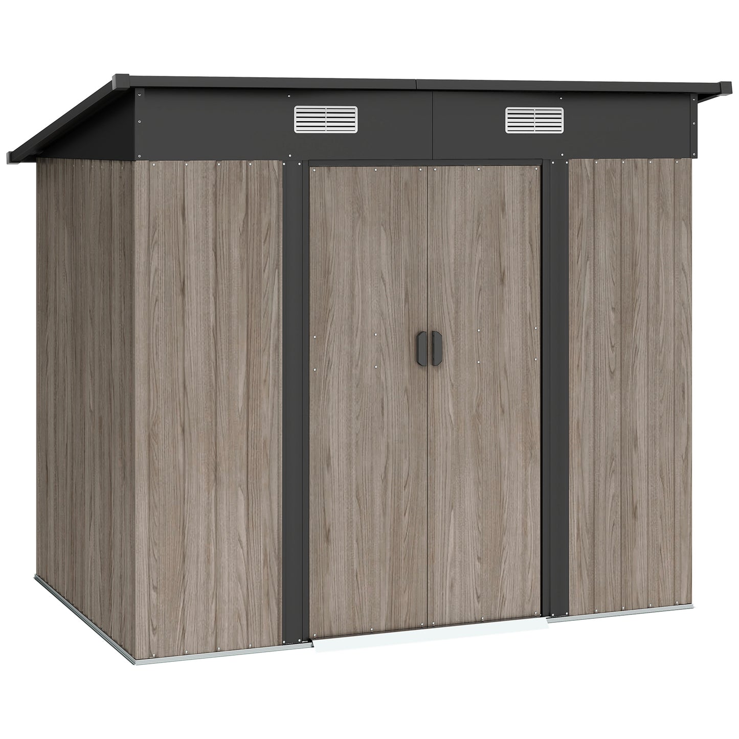 Outsunny Outdoor Garden Storage Shed - Grey Wood Grain