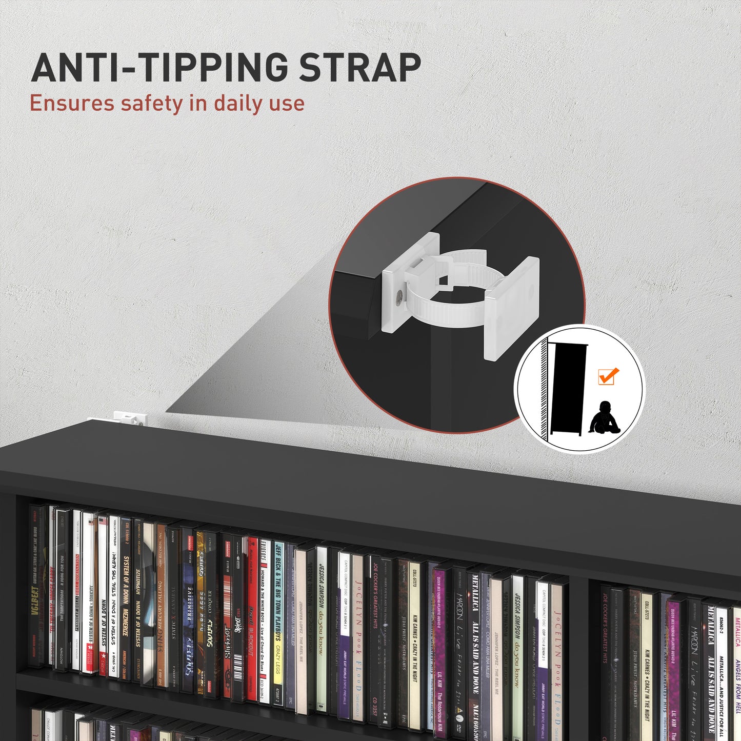 720 CD/396 DVD/396 Blu-ray Storage Unit - Black