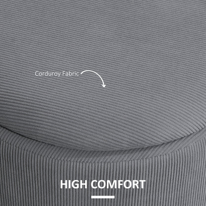 Set Of 2 Modern Storage Ottoman with Removable Lid - Light Grey