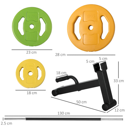 20kg Adjustable Barbell Weights Set with Barbell Jack, Adjustable Weights Set with Non-slip Handle and Fixing Clip, for Home Gym Strength Training