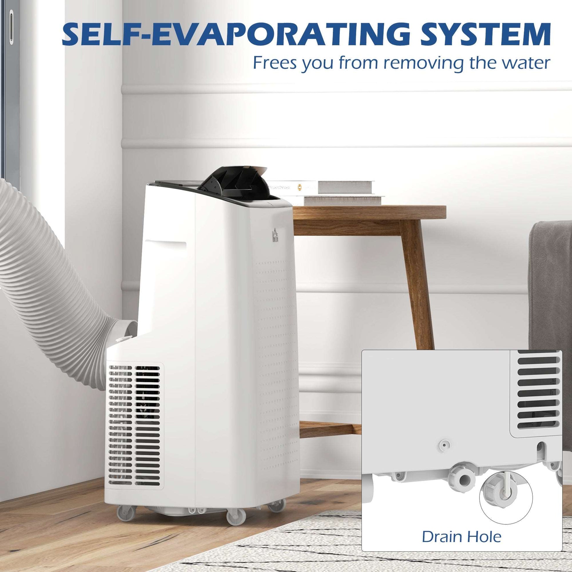 14,000 BTU Mobile Air Conditioner for Room up to 35m², Smart Home WiFi Compatible, with Dehumidifier, Fan, 24H Timer