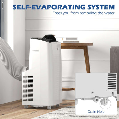 14,000 BTU Mobile Air Conditioner for Room up to 35m², Smart Home WiFi Compatible, with Dehumidifier, Fan, 24H Timer