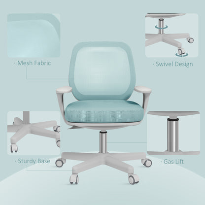 Mesh Back Office Chair | Height Adjustable 44–56cm | 120kg Capacity | Castor Wheels | Light Green