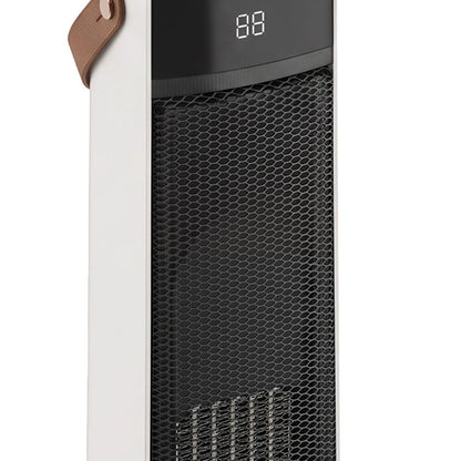 Beige 2000W Ceramic Tower Heater | LED Flame Effect & 70° Oscillation | ECO Mode, 20–40°C Thermostat | 12-Hour Timer & Remote