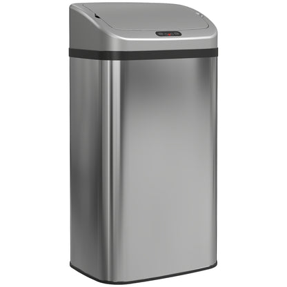48L Stainless Steel Sensor Bin - Silver-Tone