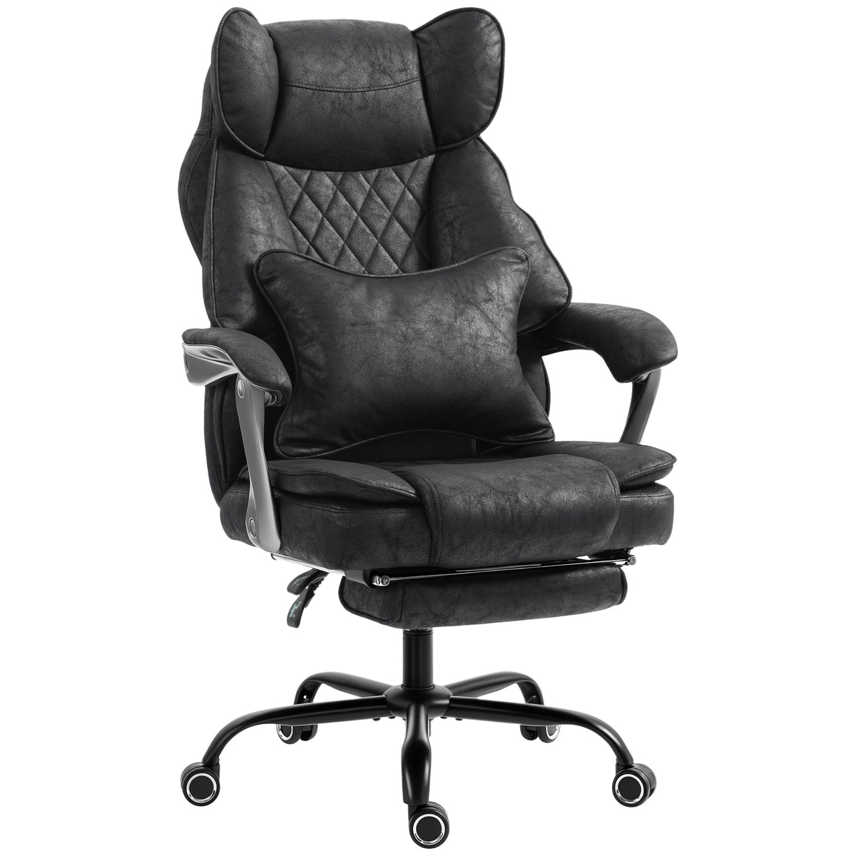 Executive Office Chair | Big & Tall 180kg Reclining Desk Chair with Footrest & Lumbar Support