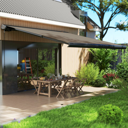 3.5 x 3 m Electric Awning with Remote Controller, Aluminium Frame DIY Retractable Awning, UV50+ Sun Shade Canopy Patio Deck Door Window,