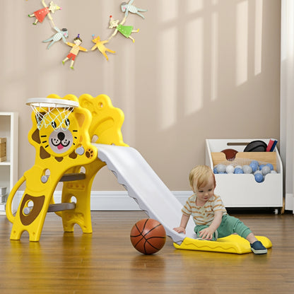 AIYAPLAY 2 in 1 Baby Slide for Indoor Use with Basketball Hoop, Basketball, for Ages 18-36 Months