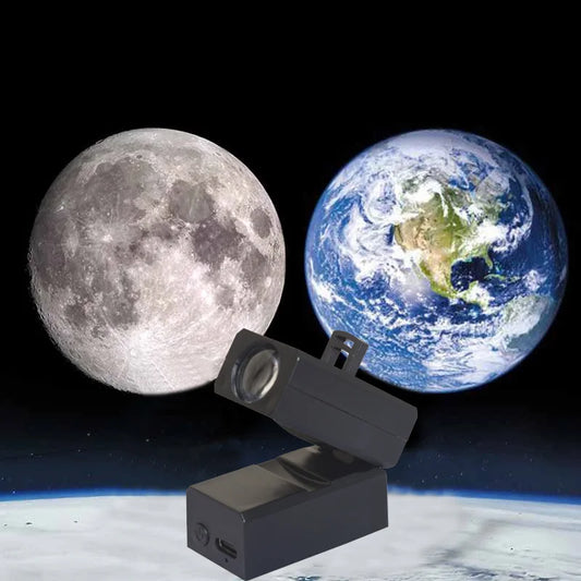 Earth Moon Projection Lamp Rechargeable Star Projector Planet Projector Background Atmosphere Led Night Light Kids Bedroom Decor