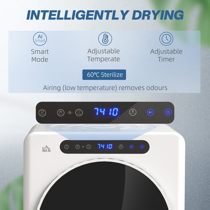 4kg Vented Small Space Tumble Dryer, 1000W Compact Freestanding Front Tumble Dryer with Stainless Steel Tub, Timer, 6 Heat Settings, Small Portable Clothes Dryer, White
