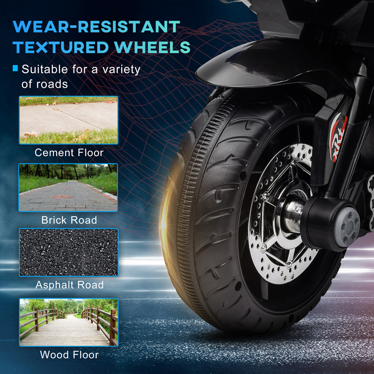 6V Kids Electric Ride-On Motorcycle | 3-Wheel Stable Design | 25W Motor | 0-3 km/h | LED Headlight | Music & Horn | 45 Min Ride | Max 25kg | Age 3-8 | 86x42x52cm | Blue or Pink