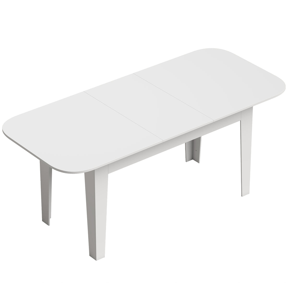 Extendable Oval Dining Table | White | Particleboard Steel | 140-180W x 80D x 75H cm | Seats 4-6 | 100kg | Melamine Top | Rounded Edges | Felt Pads | Steel Guide Rails | Underboard Storage