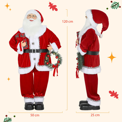 Singing and Dancing Santa Claus with Gift and Wreath