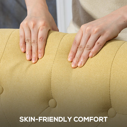 Wingback Accent Chair, Retro Vintage Style Upholstered Button Tufted Occasional Chair for Living Room and Bedroom