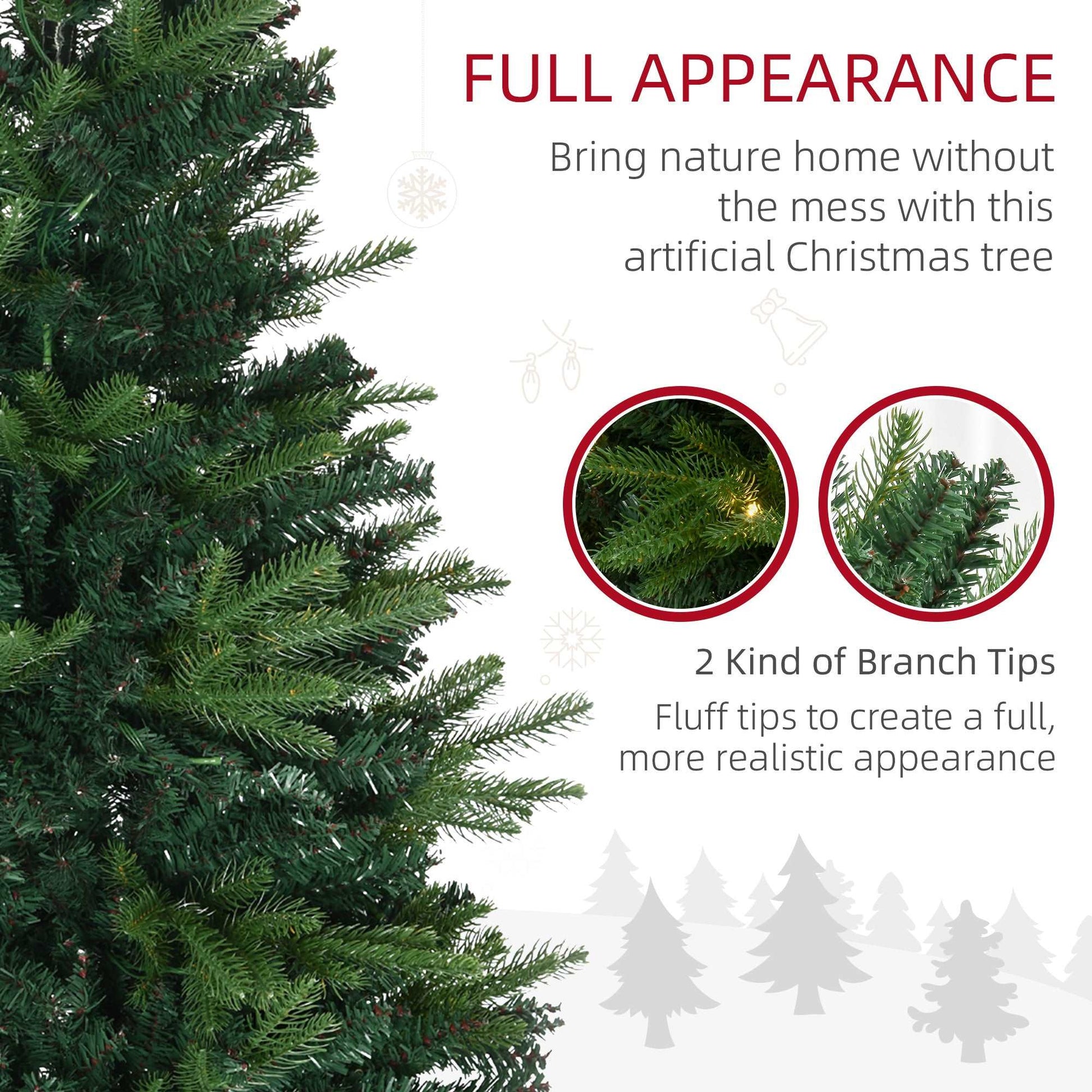 1.2m Prelit Christmas Tree Artificial Spruce Tree, Plastic Stand-Green