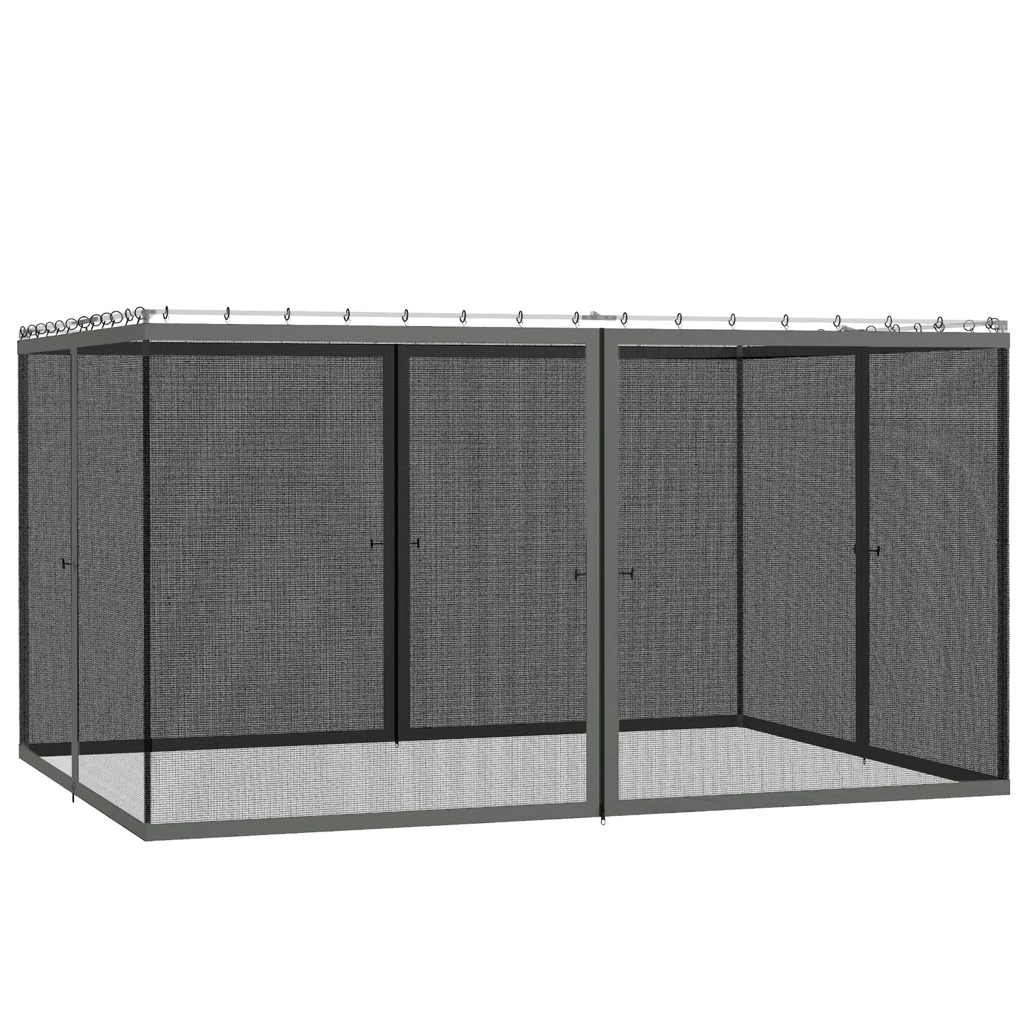 Outsunny 352 x 207cm Universal Replacement Mesh Sidewall Netting for Patio Gazebos and Canopy Tents, (Sidewall Only) Dark Grey