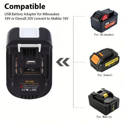 Electric Tools Power Battery Adapter DM18M Compatible For DEWALT DCB200 20V Lithium For Makita Bl1830 Bl1850 Converter Connector