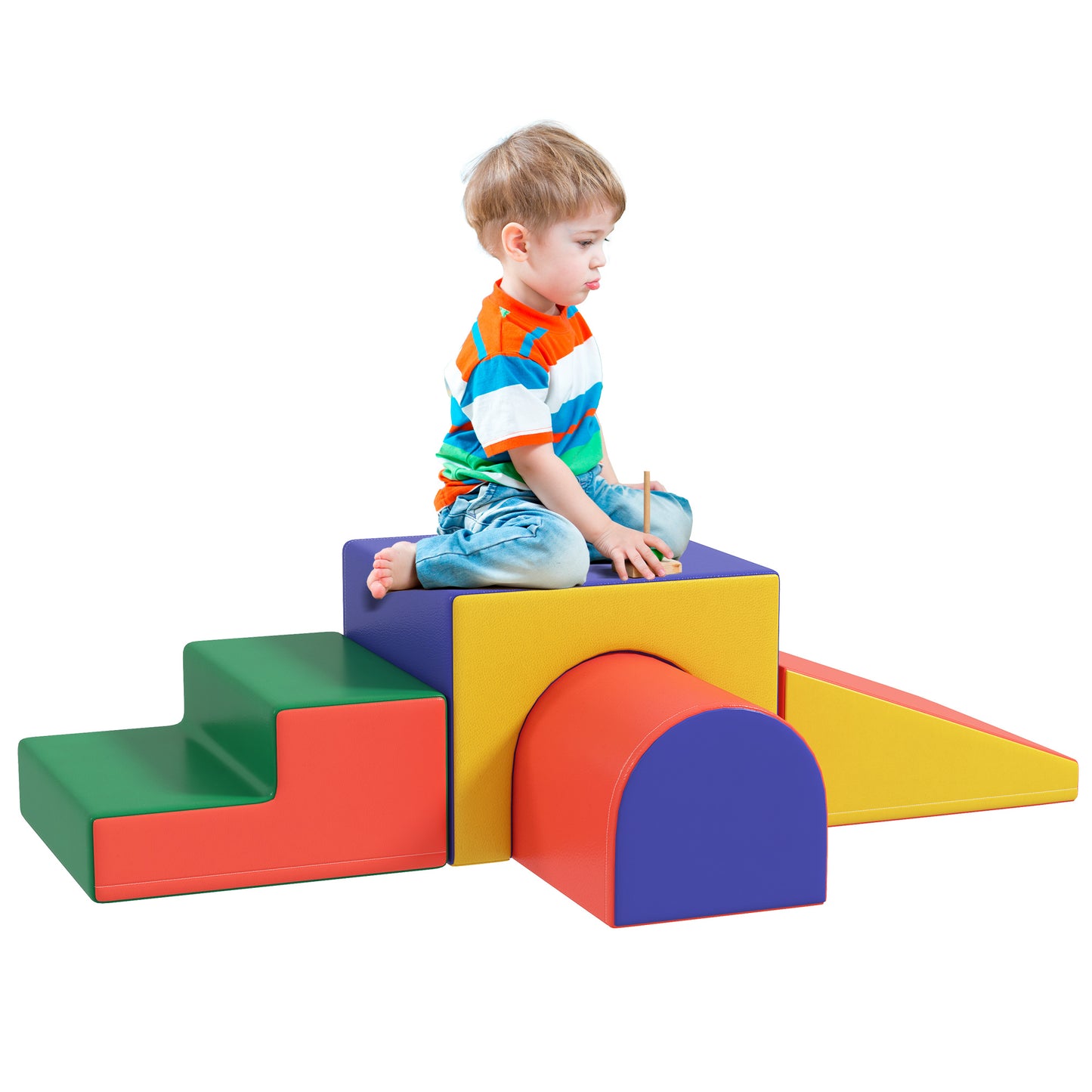 4-piece Padded Foam Blocks Soft Play Set for Toddlers 1-3 Years, Red